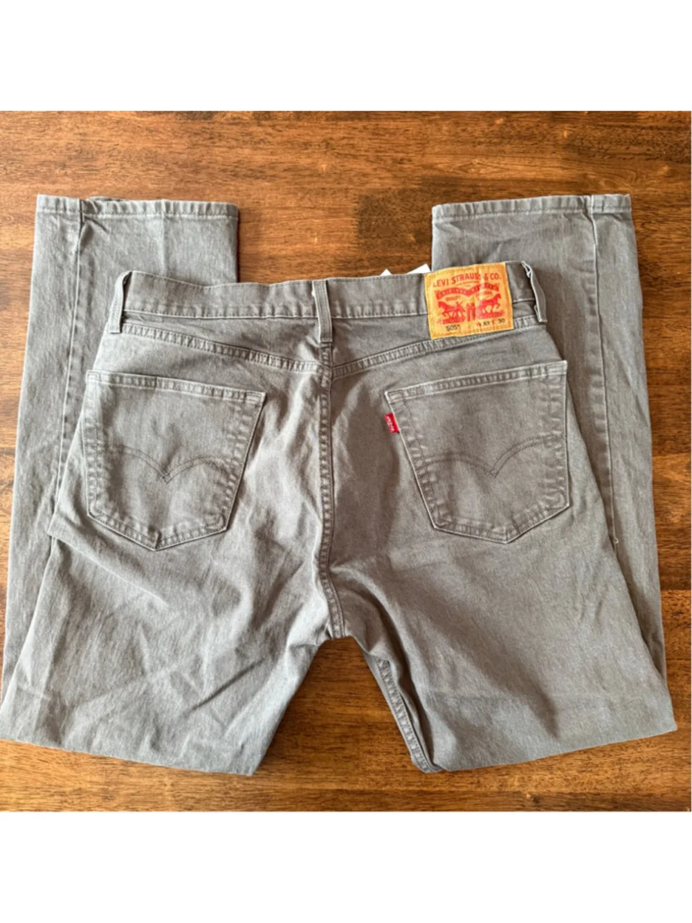 Men's Levi's 505 Straight Leg Jeans Grey Size 33x30